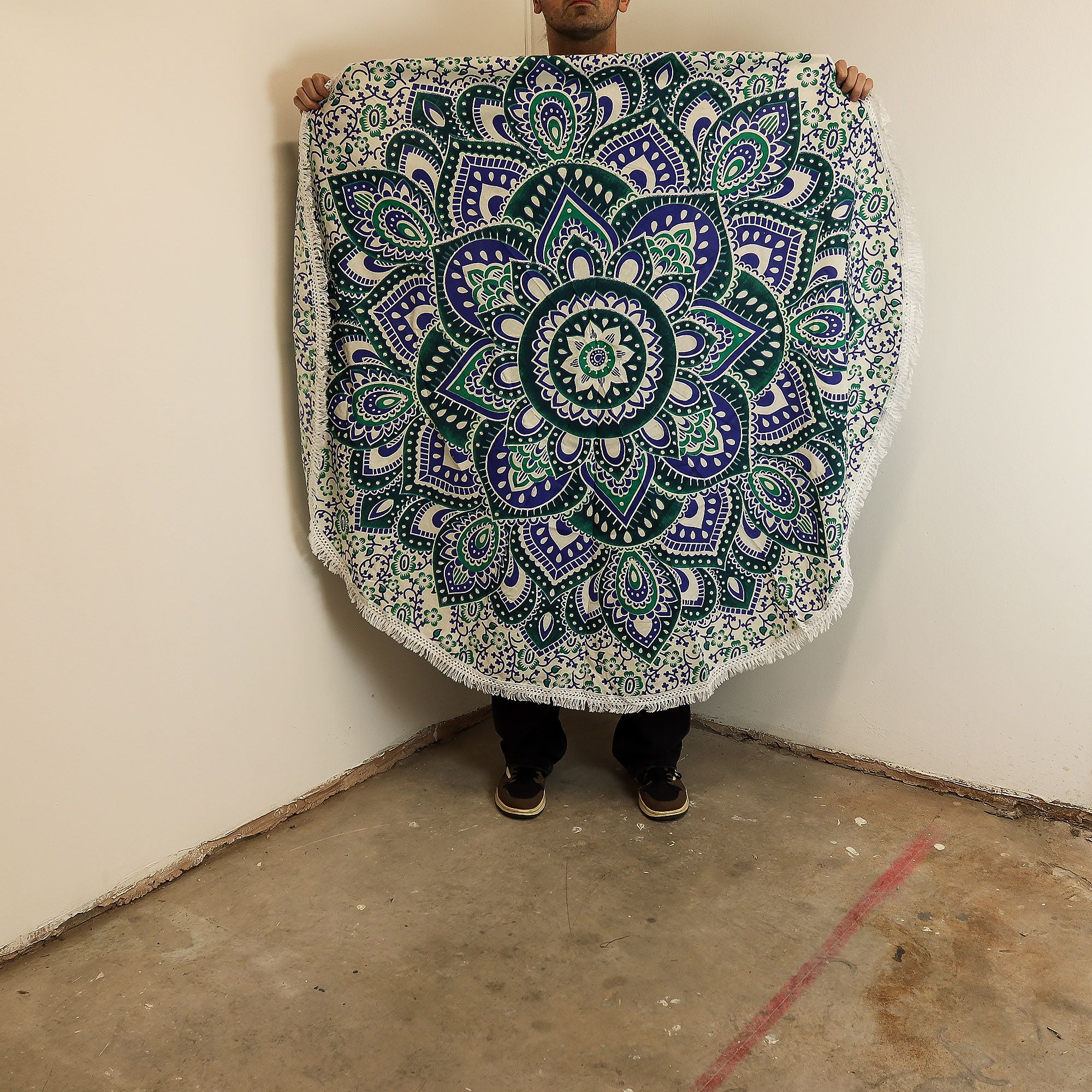 Mandala Roundy Art - Teal & Blue