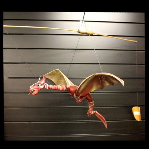 Large Red Coconut Dragon Mobile