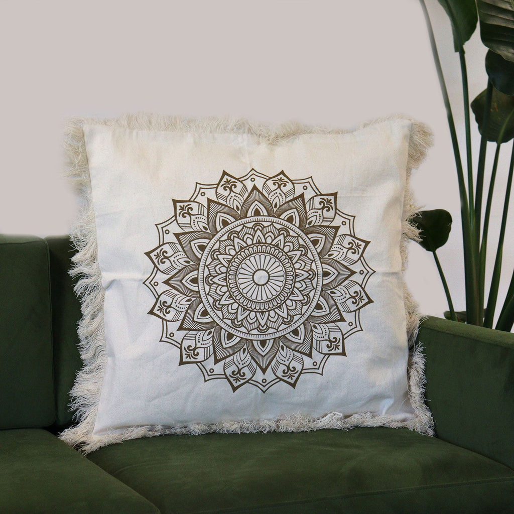 Lotus Mandala  Cushion Cover - Bronze