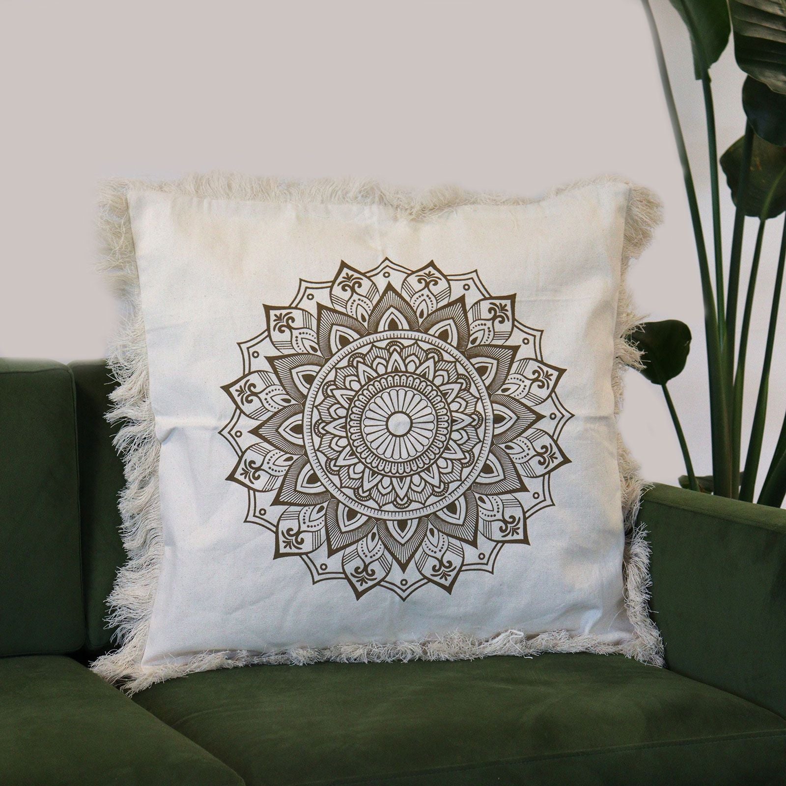 Lotus Mandala  Cushion Cover - Bronze