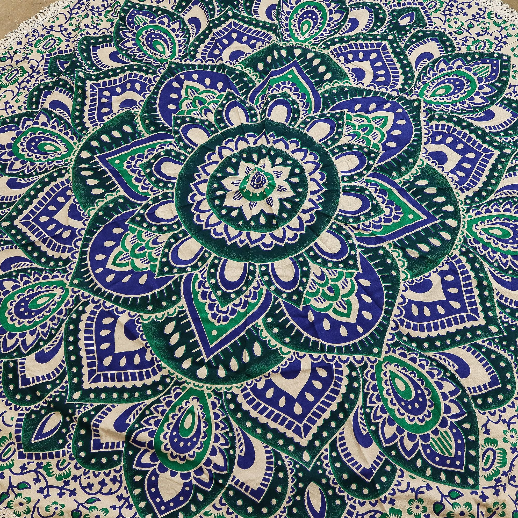 Mandala Roundy Art - Teal & Blue