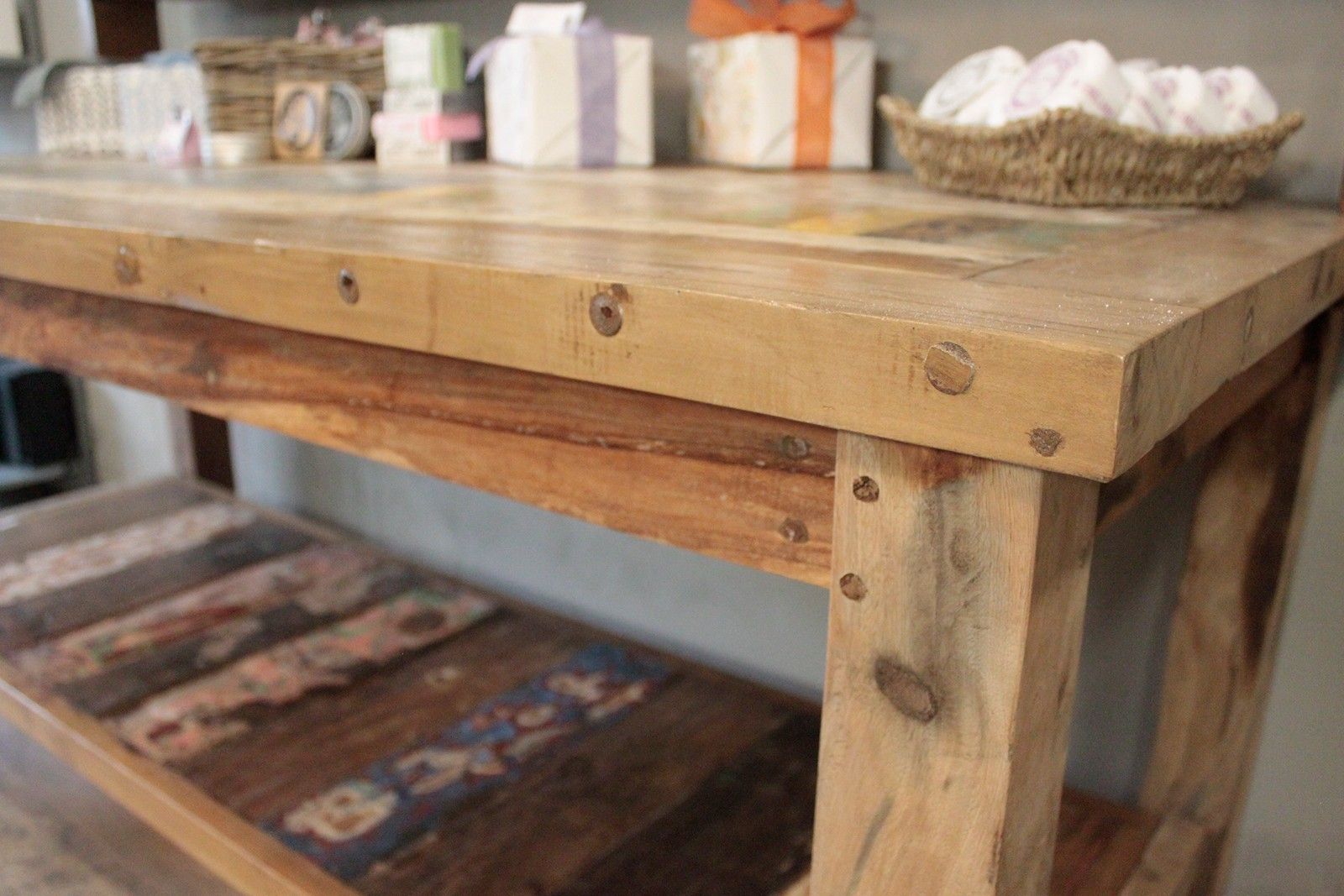 2.2m Standard Table with top shelf