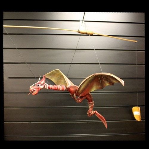Large Red Coconut Dragon Mobile