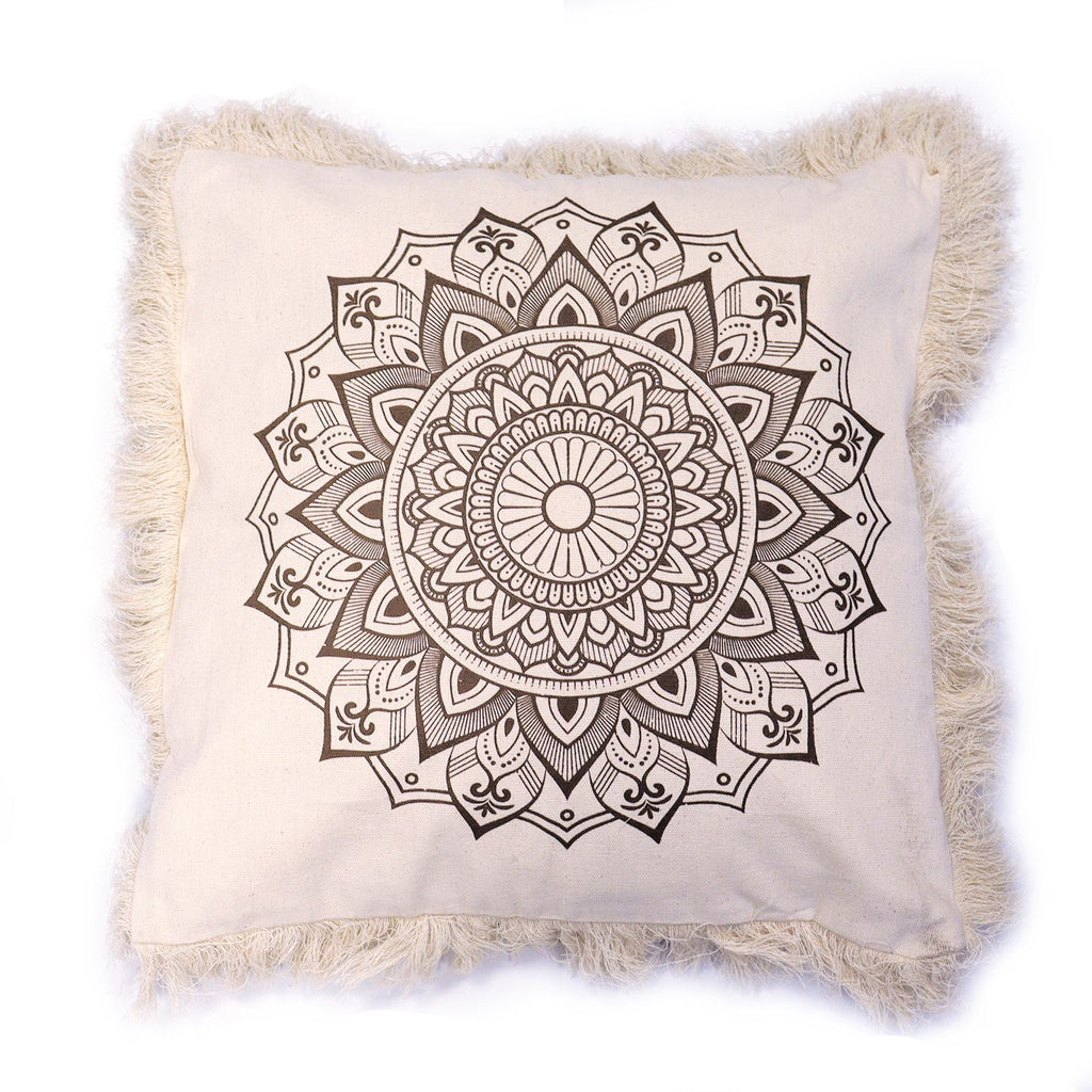 Lotus Mandala  Cushion Cover - Bronze