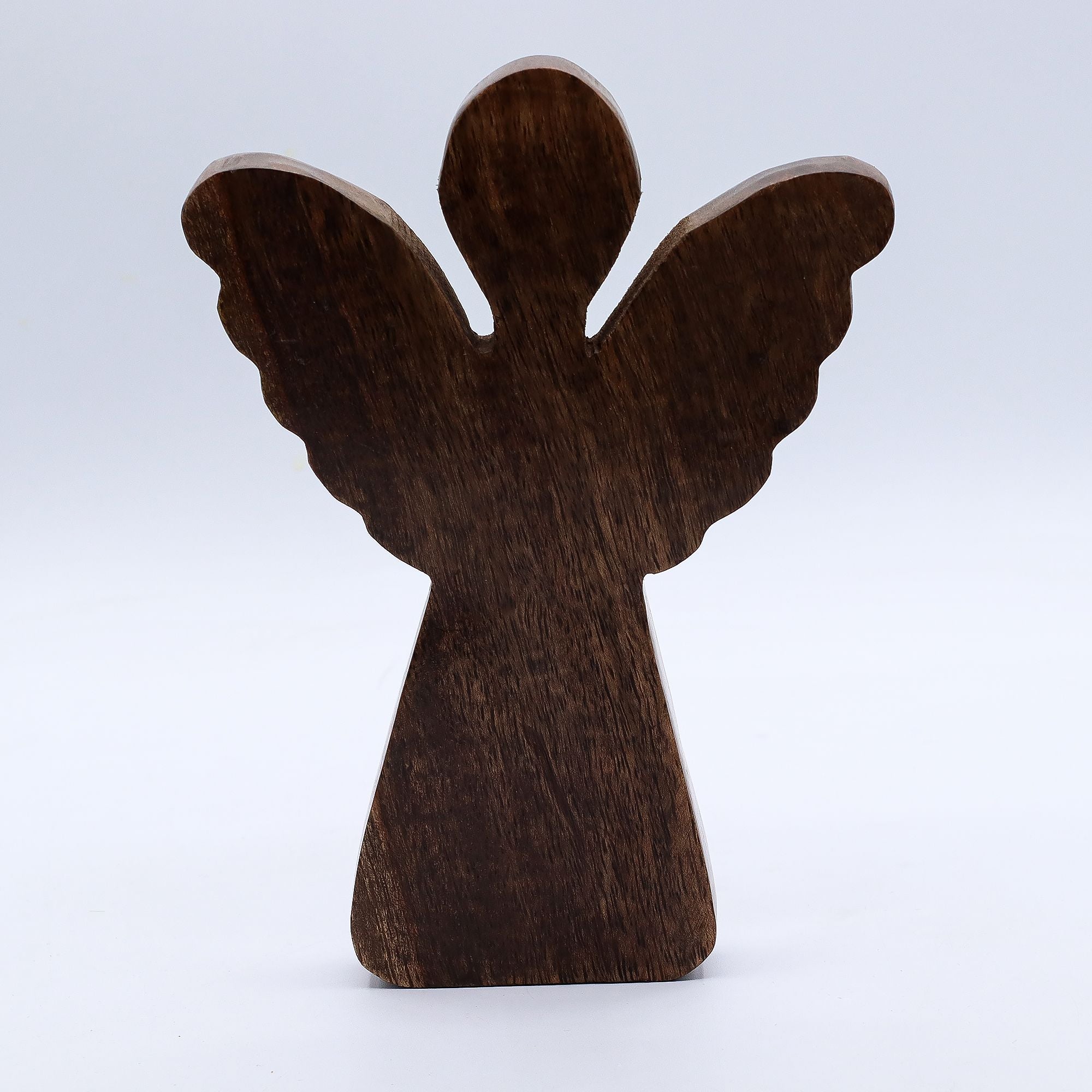 Large Mango Wood Angel - Gold Decor 19cm