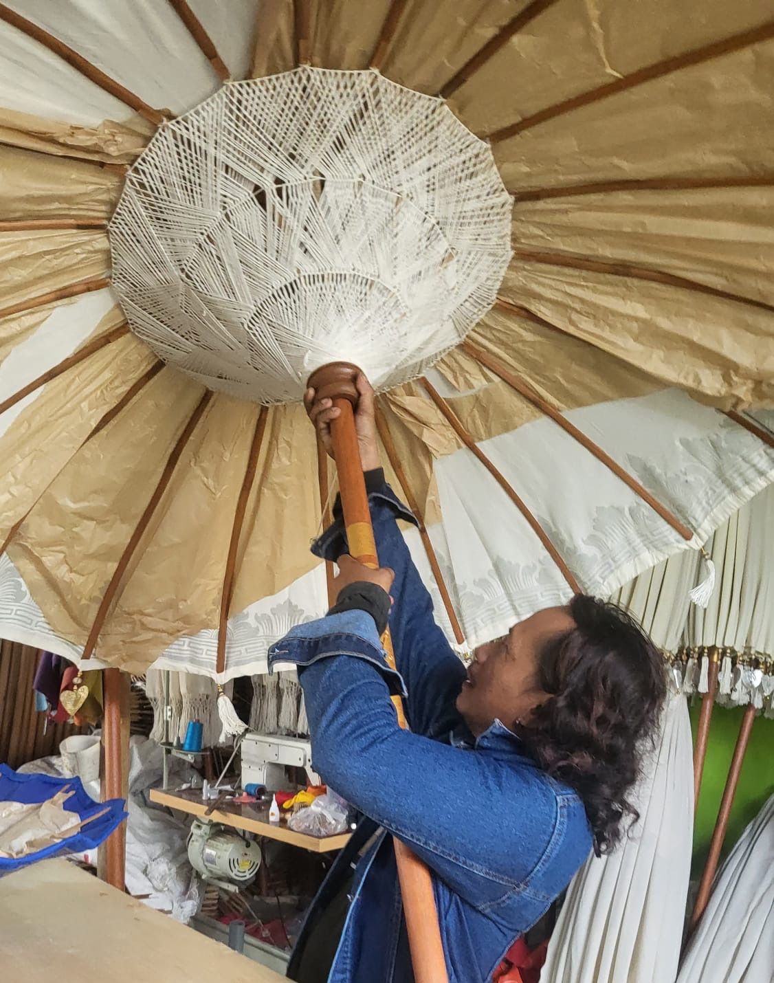 Hand-crafted Balinese Parasol Orange