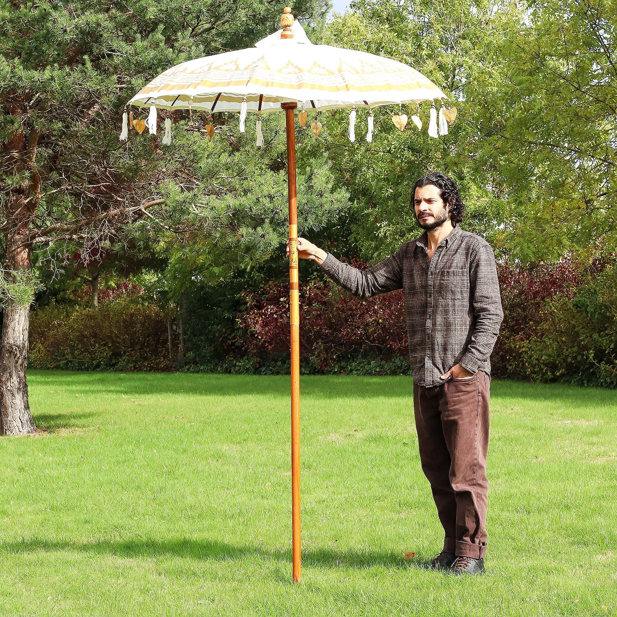 Hand-crafted Balinese Parasol Natural