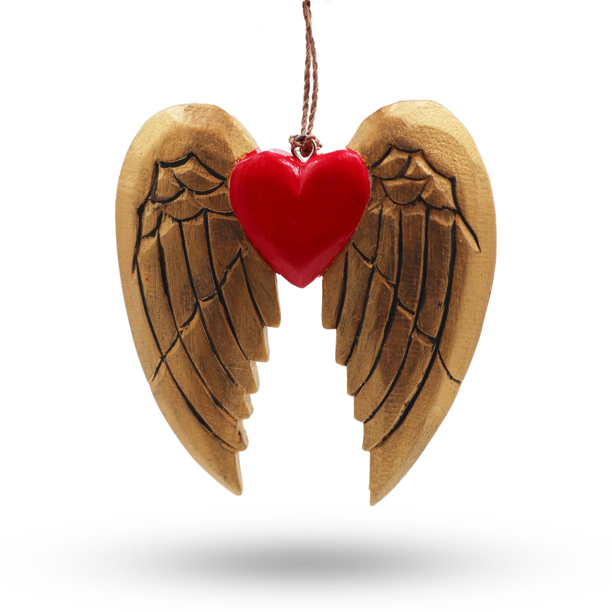 Gold Angel Wing & Heart with black detail