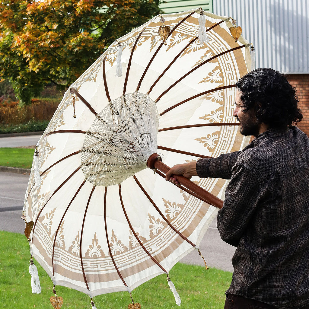 Hand-crafted Balinese Parasol Natural