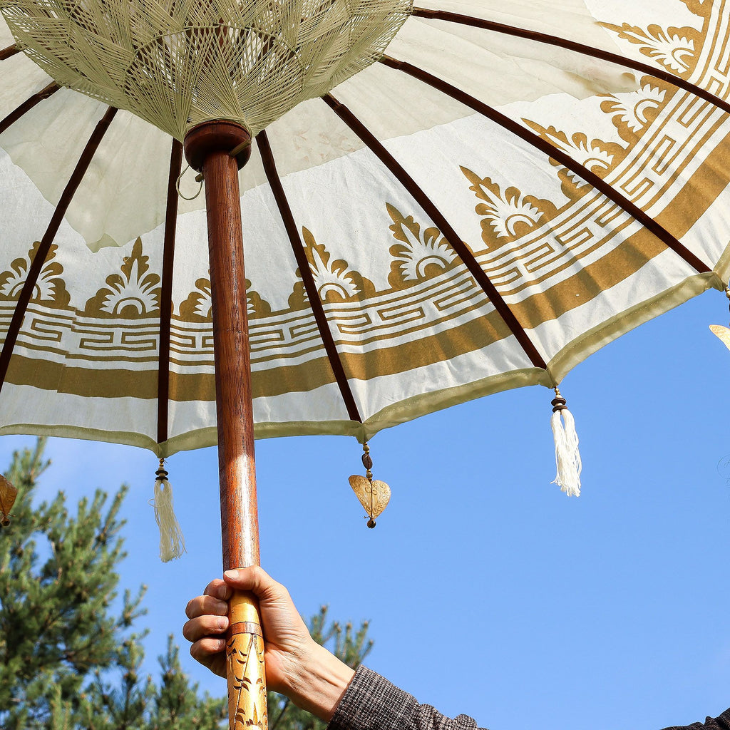 Hand-crafted Balinese Parasol Natural
