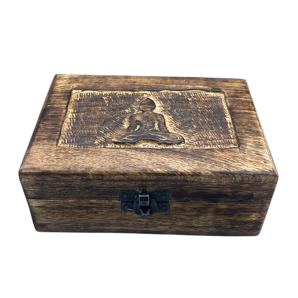Mango Wood Keepsake Box - Buddha - Medium