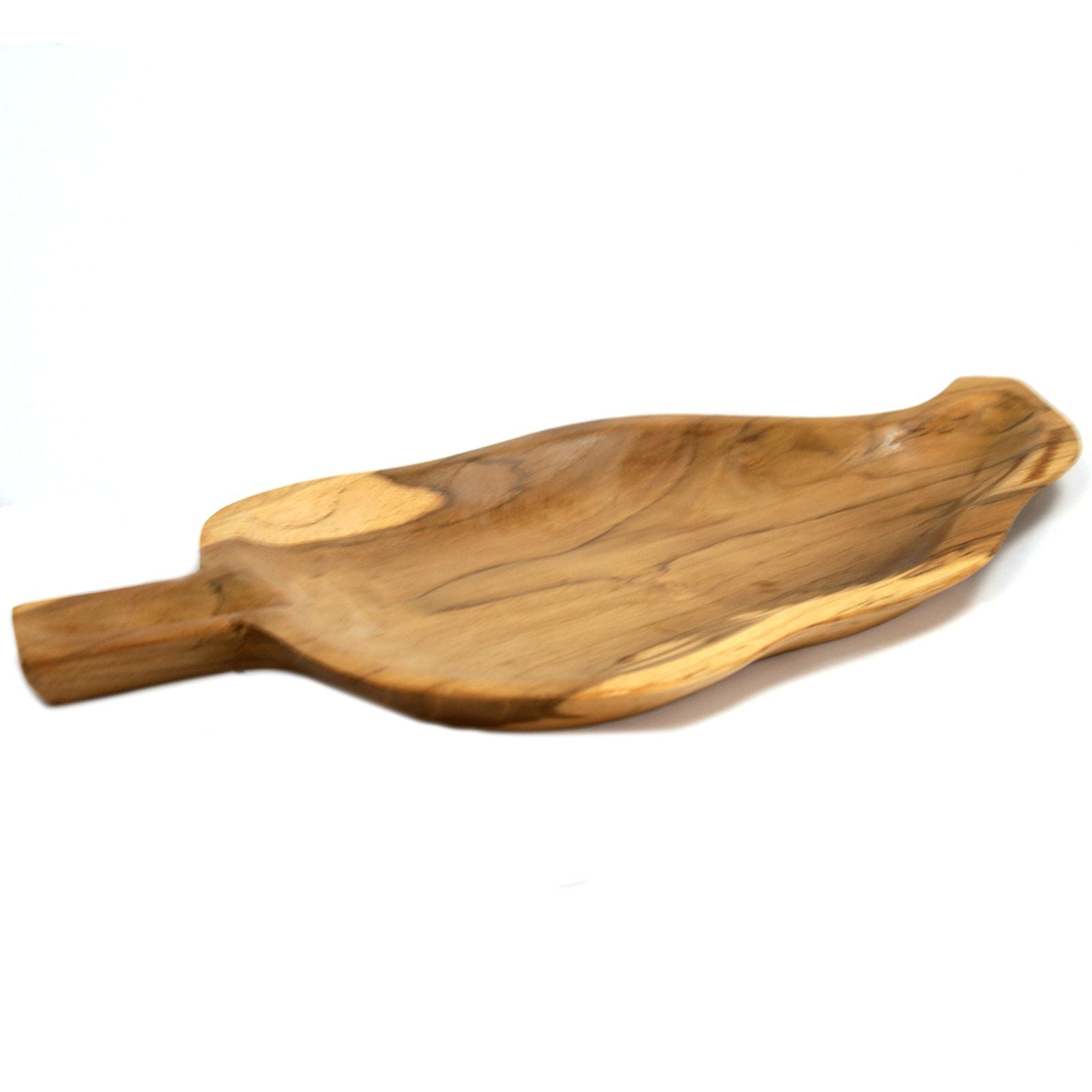 Teak Leaf Serving Bowl – Natural Wood