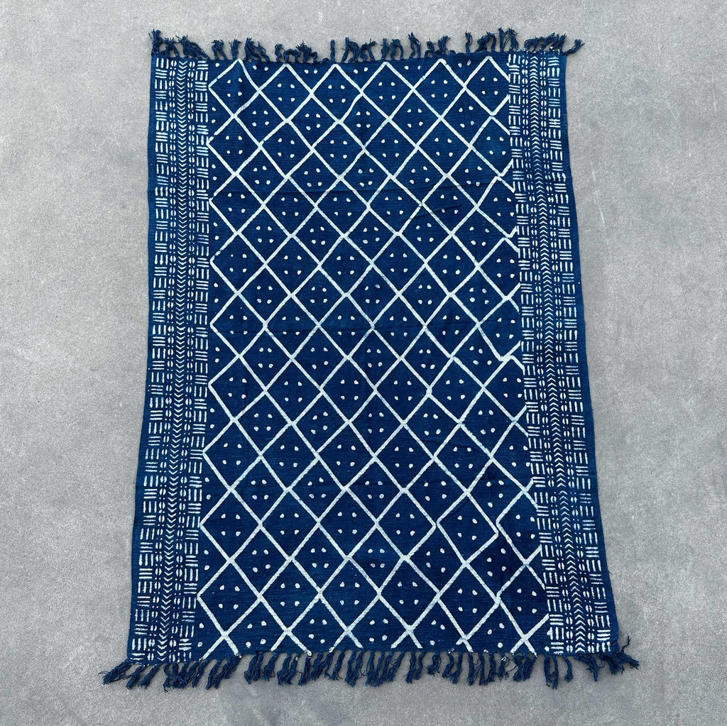 Handmade Indigo Throw - Midnight Heerak