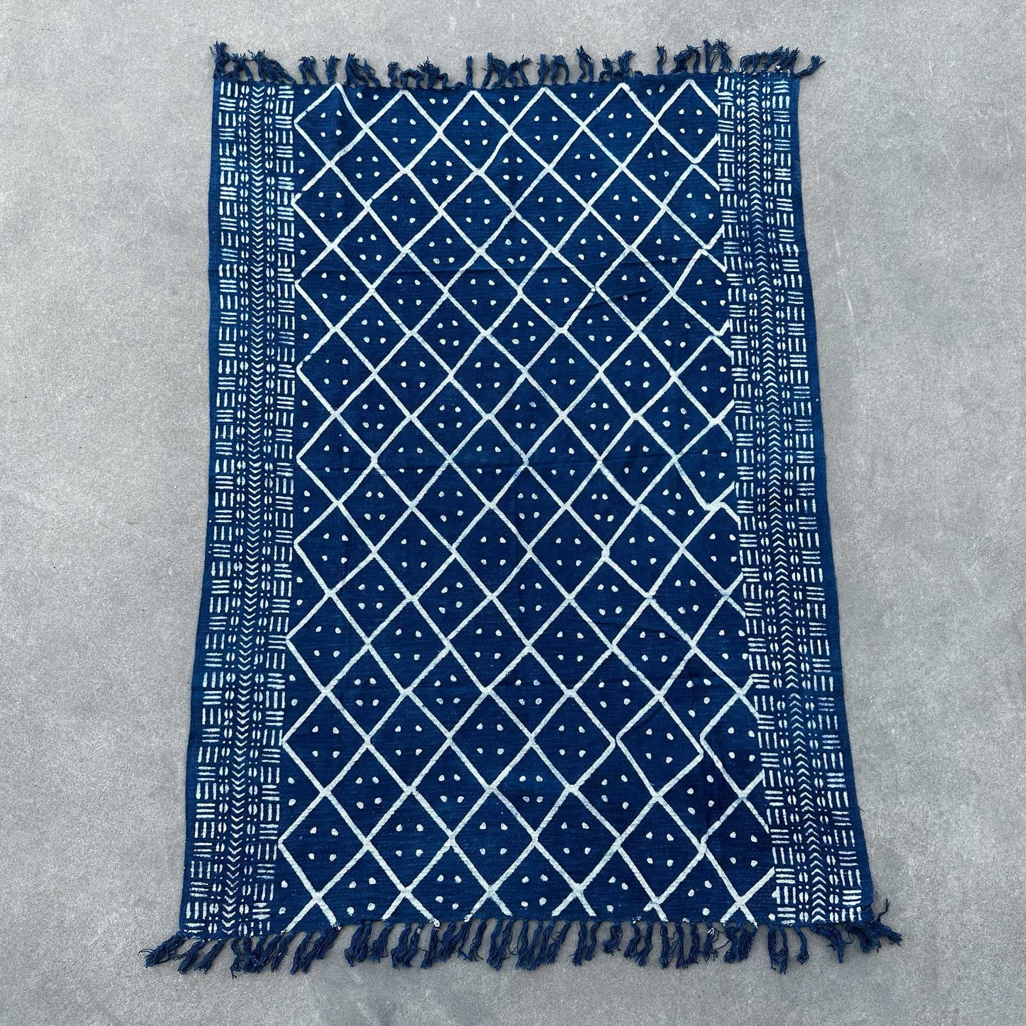 Handmade Indigo Throw - Midnight Heerak